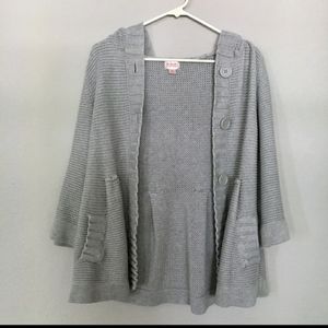 Grey Hooded Mossimo Button Cardigan